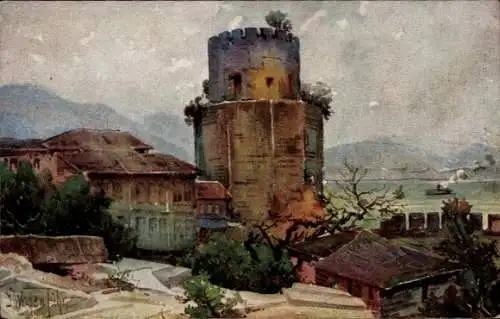 Künstler Ak Wagenführ, G., Konstantinopel Istanbul Türkei, Rouméli Hissar au Bosphore