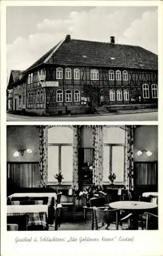 Ak Eisdorf Bad Grund im Harz, Gasthof u. Schlachterei, Zur Goldenen Krone