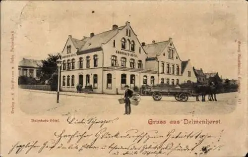 Ak Delmenhorst in Oldenburg, Bahnhofs-Hotel, Gruss aus  