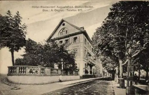 Ak Baden Baden am Schwarzwald, Hôtel-Restaurant Augustabad