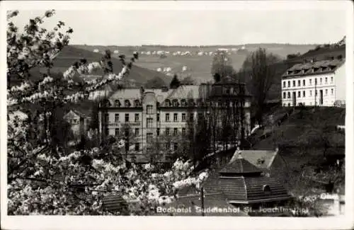 Foto Ak Jáchymov St. Joachimsthal Region Karlsbad, Badhotel Sudetenhof