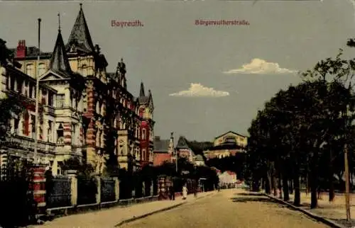 Ak Bayreuth in Oberfranken, Vorderansicht von  Bürgerreuthstraße,  Architektur