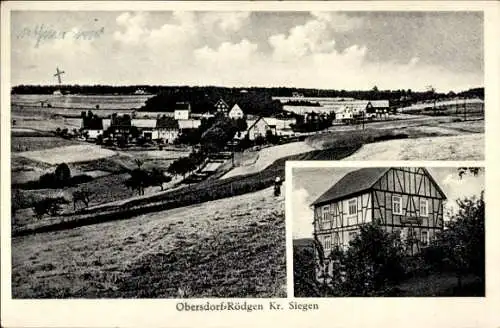 Ak Rödgen Obersdorf Wilnsdorf im Siegerland, Panorama, Gaststätte Karl Stahl