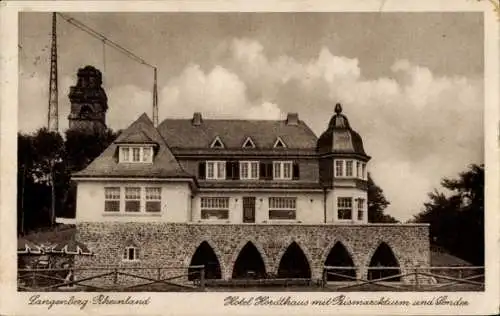 Ak Langenberg Velbert im Rheinland, Hotel Hordthaus mit Bismarckturm und Sender