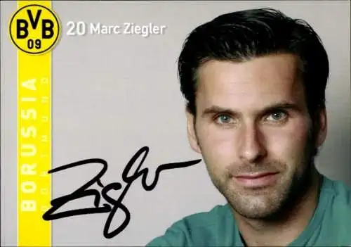 Autogrammkarte Fußballer Marc Ziegler, BVB 09, Borrussia Dortmund, Autogramm