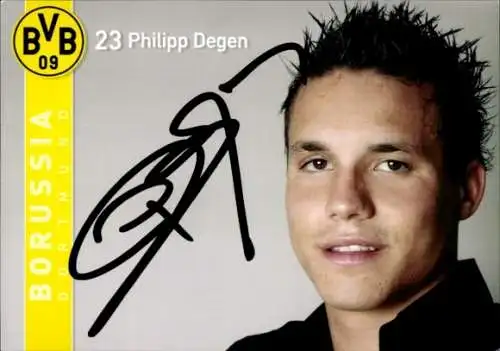 Autogrammkarte Fußballer Philipp Degen, BVB 09, Borrussia Dortmund, Autogramm