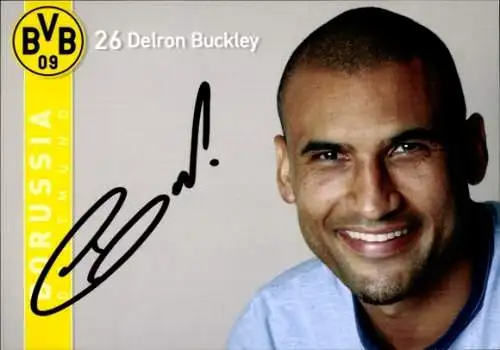 Autogrammkarte Fußballer Delron Buckley, BVB 09, Borrussia Dortmund, Autogramm
