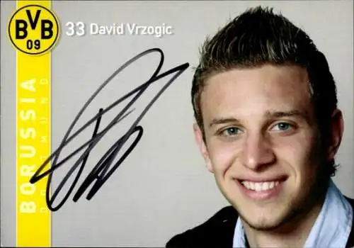 Autogrammkarte Fußballer David Vrozigic, BVB 09, Borrussia Dortmund, Autogramm