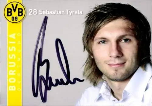 Autogrammkarte Fußballer Sebastian Tyrala, BVB 09, Borrussia Dortmund, Autogramm