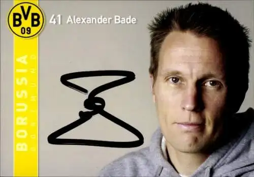 Autogrammkarte Fußballer Alexander Bade, BVB 09, Borrussia Dortmund, Autogramm