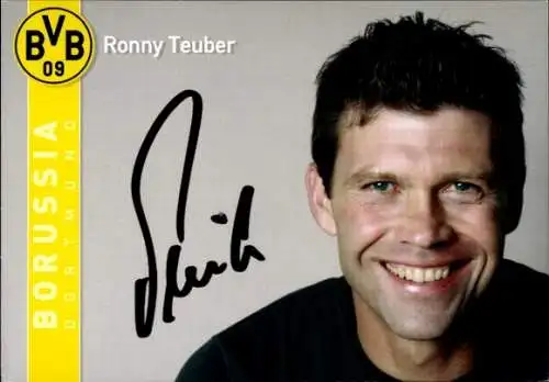 Autogrammkarte Co Trainer Ronny Teuber, BVB 09, Borrussia Dortmund, Autogramm