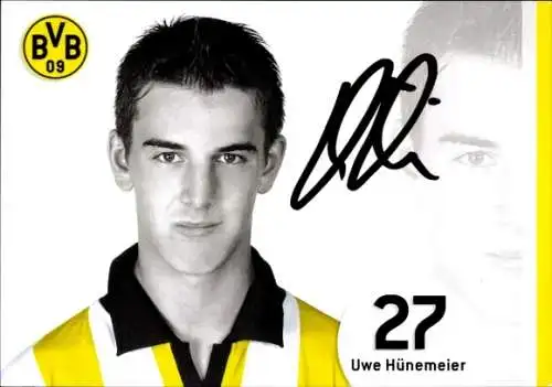 Autogrammkarte Fußballer Uwe Hünemeier, BVB 09, Borrussia Dortmund, Autogramm