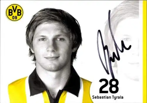 Autogrammkarte Fußballer Sebastian Tyrala, BVB 09, Borrussia Dortmund, Autogramm