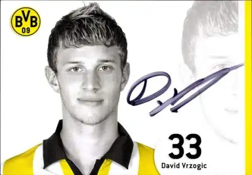 Autogrammkarte Fußballer David Vrzogic, BVB 09, Borrussia Dortmund, Autogramm