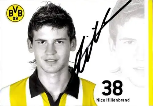 Autogrammkarte Fußballer Nico Hillenbrand, BVB 09, Borrussia Dortmund, Autogramm