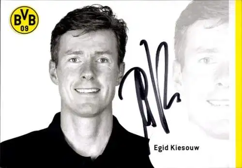 Autogrammkarte Konditionstrainer Egid Kiesouw, BVB 09, Borrussia Dortmund, Autogramm