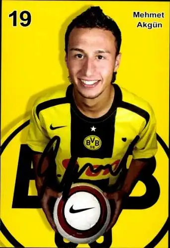 Autogrammkarte Fußballer Mehmet Akgün, BVB 09, Borrussia Dortmund, Autogramm