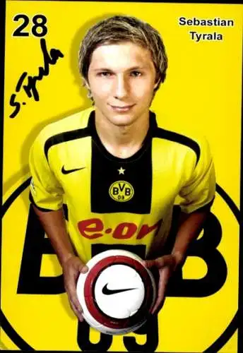 Autogrammkarte Fußballer Sebastian Tyrala, BVB 09, Borrussia Dortmund, Autogramm