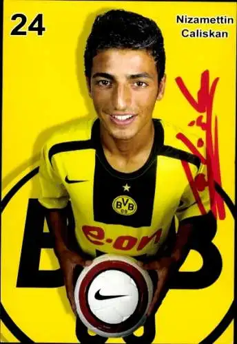 Autogrammkarte Fußballer Nizamettin Caliskan, BVB 09, Borrussia Dortmund, Autogramm