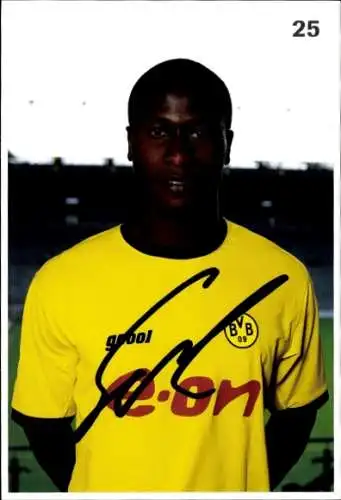 Autogrammkarte Fußballer Sahr Senesie, BVB 09, Borrussia Dortmund, Autogramm
