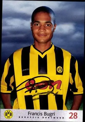 Autogrammkarte Fußballer Francis Bugri, BVB 09, Borrussia Dortmund, Autogramm