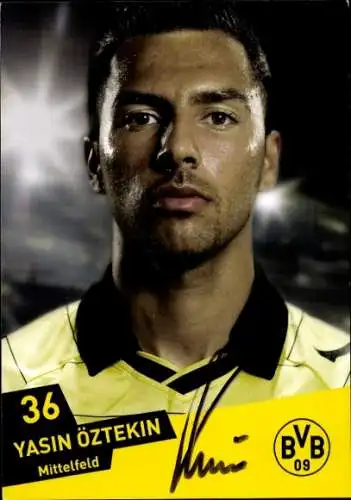 Autogrammkarte Fußballer Yasin Öztekin, BVB 09, Borrussia Dortmund, Autogramm