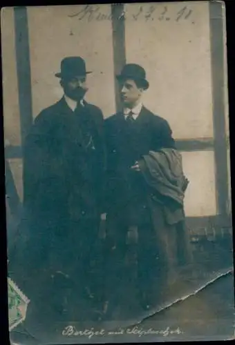 Foto Ak Radrennfahrer Marcel Berthet, Schrittmacher Aloïs Stiplosek, Stiploschek
