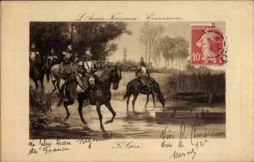 Künstler Ak Französische Armee, Kürassiere