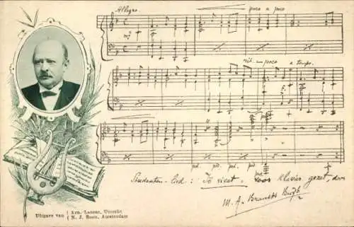 Lied Ak Noten, Musikwerk, Mann-Porträt, Komponist