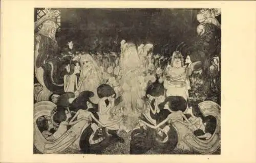 Ak Amsterdam Nordholland Niederlande, Die drei Bräute. Schwarz-weiß Lithographie. 