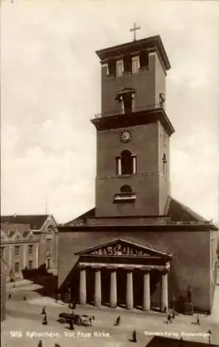 Ak Kopenhagen Dänemark, Vor Frue Kirke, Häuser