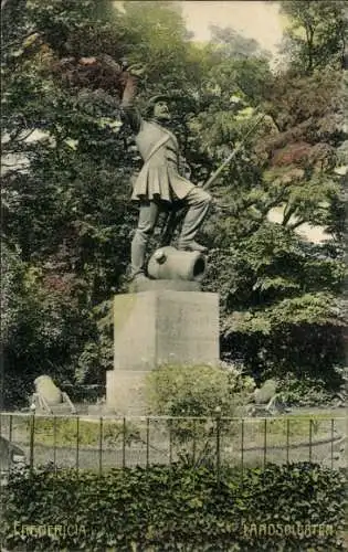 Ak Fredericia Jutland Dänemark, Landsoldaten, Denkmal