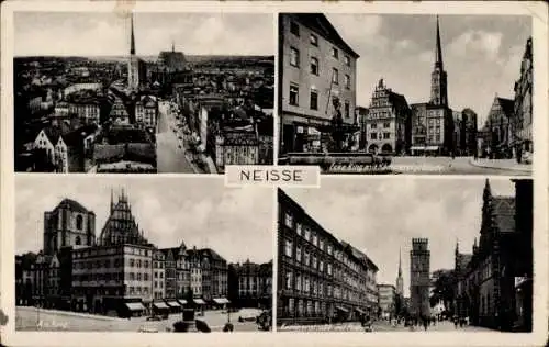 Ak Nysa Neisse Schlesien, Kämmereigebäude, Ring, Postamt, Berlinerstraße