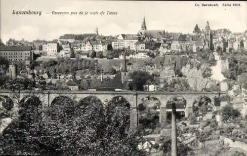 Ak Luxemburg, Vue prise de la route de Treves, Viadukt