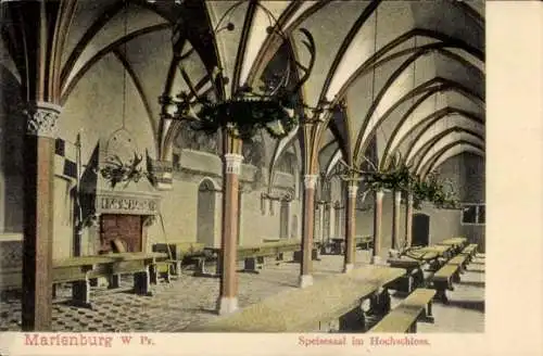 Ak Malbork Marienburg Westpreußen, Speisesaal im Hochschloss