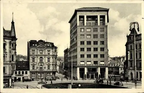 Ak Reichenberg in Böhmen Liberec Tschechien, Vorderansicht des Grand Café Generall, Tuchplatz,...