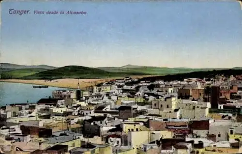 Ak Tanger Marokko,  Blick von der Alcazaba, Küstenlandschaft, Stadtansicht
