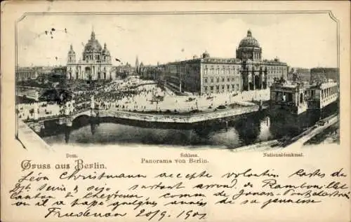 Ak Berlin Mitte, Schloss, Dom, Nationaldenkmal