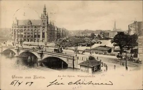 Ak Berlin, Spree, Waisenbrücke