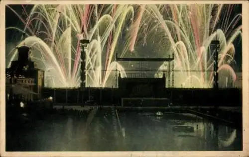 Ak Göteborg Schweden, Feuerwerk, Liseberg, Nachtaufnahme, lebendige Farben