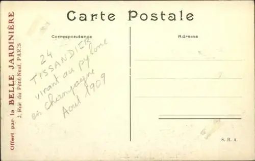 CPA Pilot Tissandier virant au pylône, Flugzeug