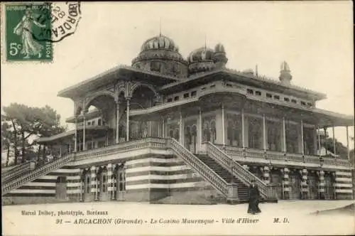Ak Arcachon Gironde, Casino Mauresque, Ville d'Hiver,  Architektur, Fotografie von Marcel Delboy