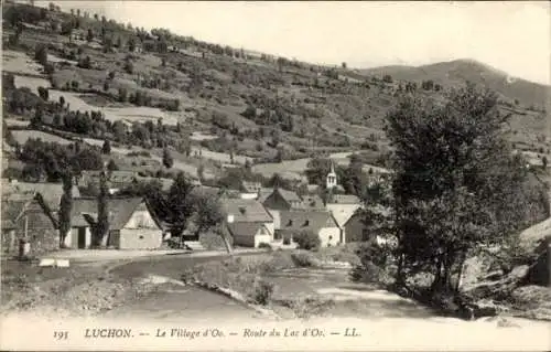Ak Luchon Haute Garonne, Le Village d'Os, Route du Lac d'Os