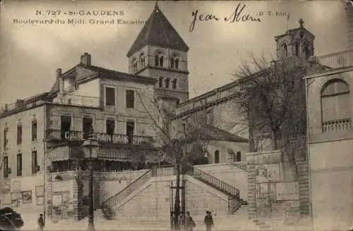 Ak Saint Gaudens Haute Garonne, Boulevard du Midi, große Treppe