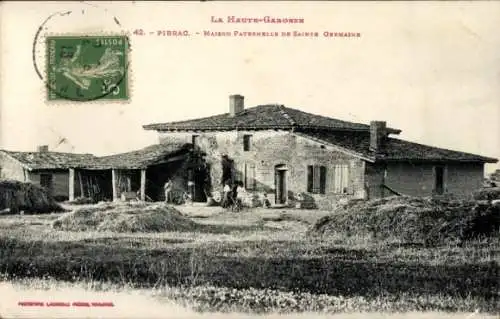 Ak Pibrac Haute Garonne, Haus, ländliche Szenerie, Erntezeit, Stadel