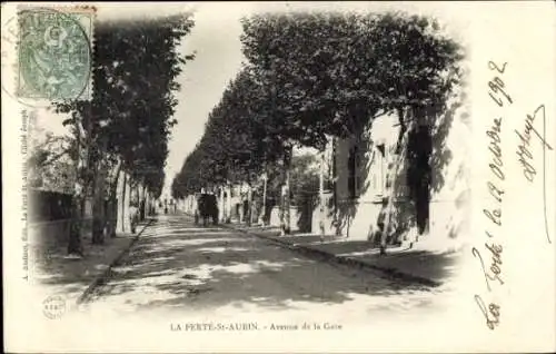 Ak La Ferté Saint Aubin Loiret, Avenue de la Gare
