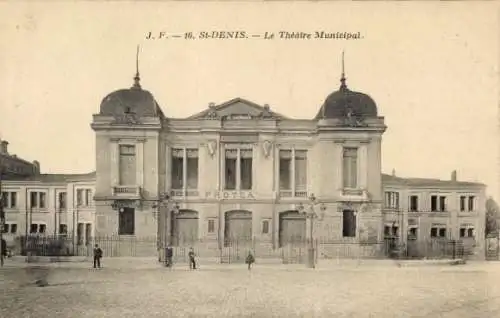 Ak Saint Denis Seine-Saint-Denis, Le Theatre Municipal