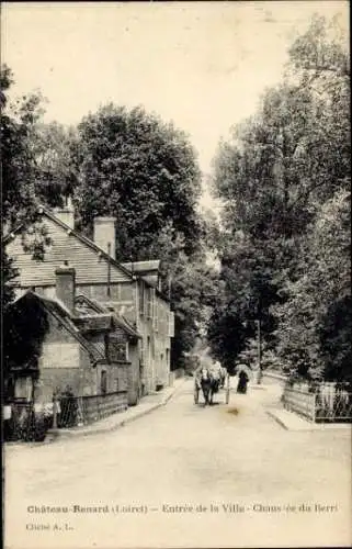 Ak Chateau Renard Loiret, Entrée de la Ville, Chausée du Berri