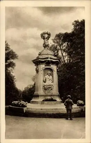 Ak Berlin Tiergarten, Komponisten-Denkmal am Goldfischteich