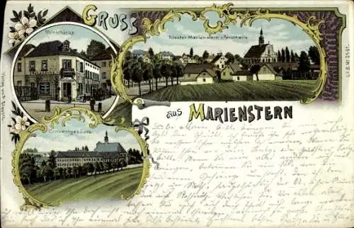 Litho Panschwitz Kuckau Oberlausitz, Kloster St. Marienstern, Weinschänke, Conventgebäude